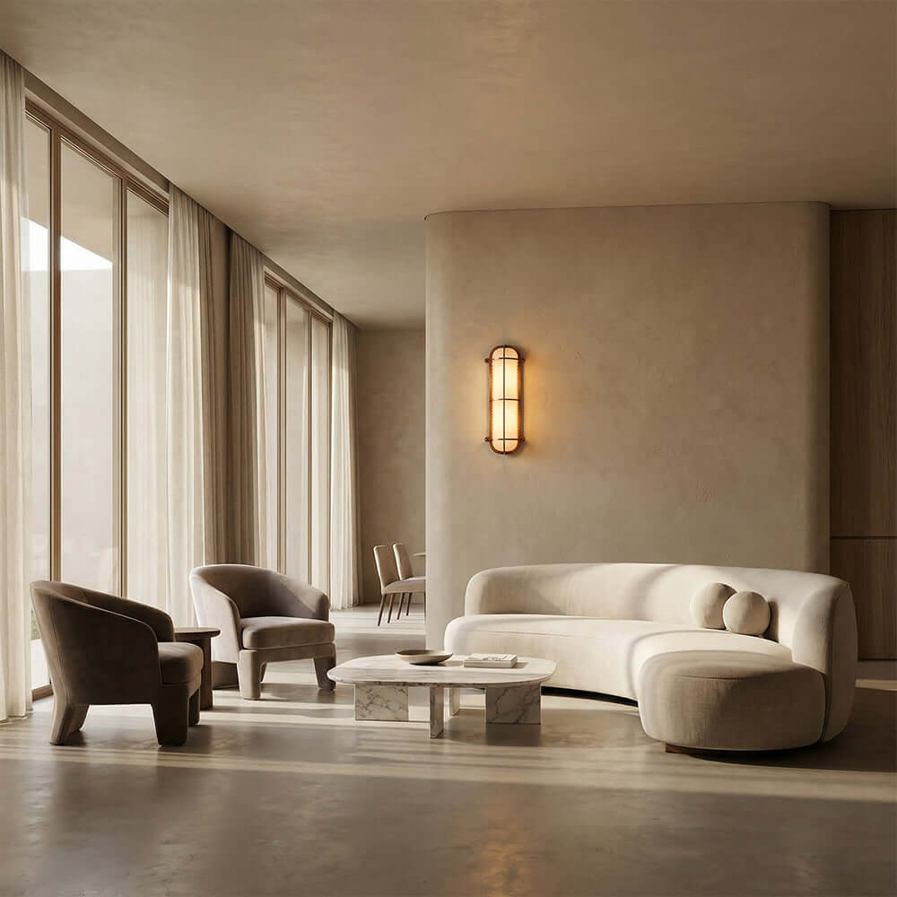 Solara Ribbed Glass Wall Sconce - fovolighting