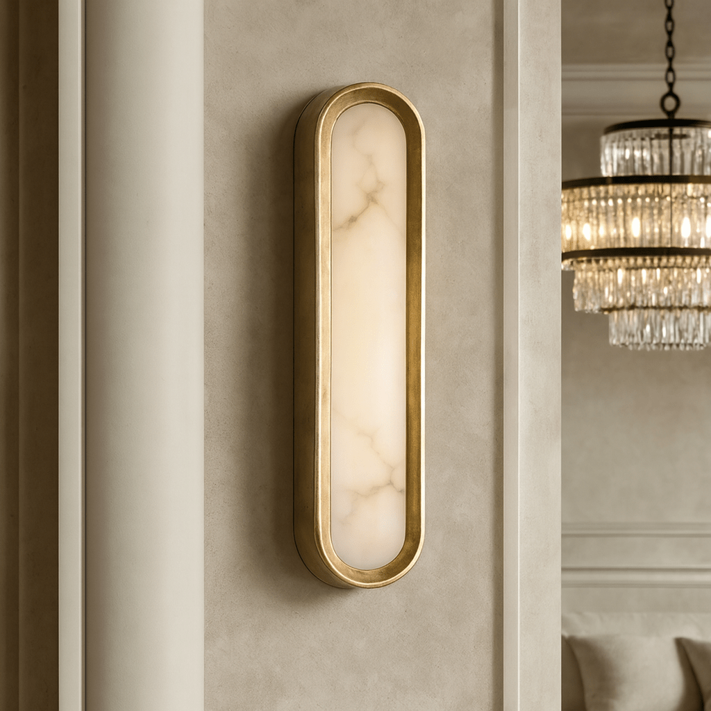 Solari Marble & Brass Sconce - fovolighting
