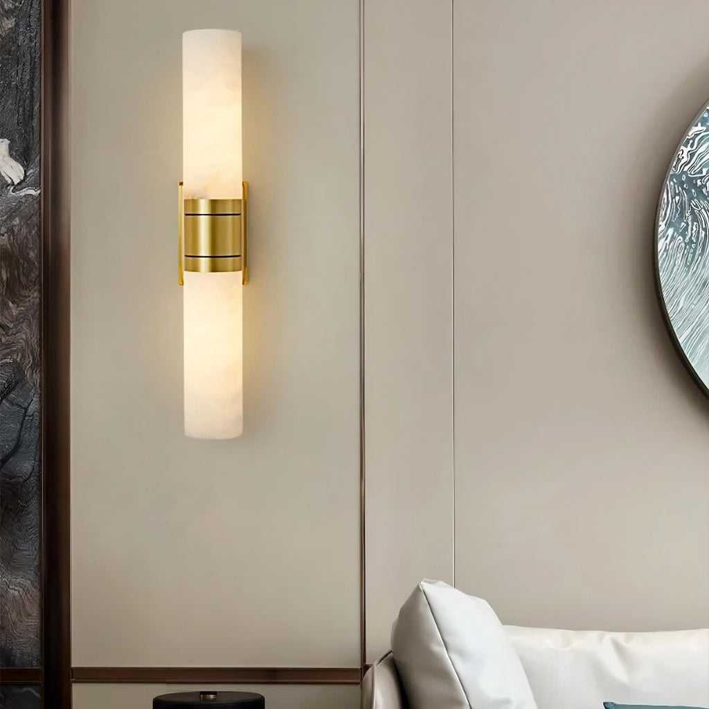 Solenne Marble & Brass Wall Sconce - fovolighting
