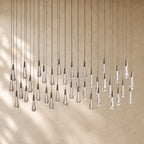 Soltairan Linear Chandelier - Raindrop Pendant Lighting - 60’’ 38-Light / Black