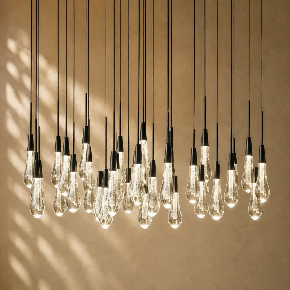 Soltairan Round Chandelier 17’’ 24’’ 36’’ 48’’ 58’’ - 39-Light 48’’ / Black