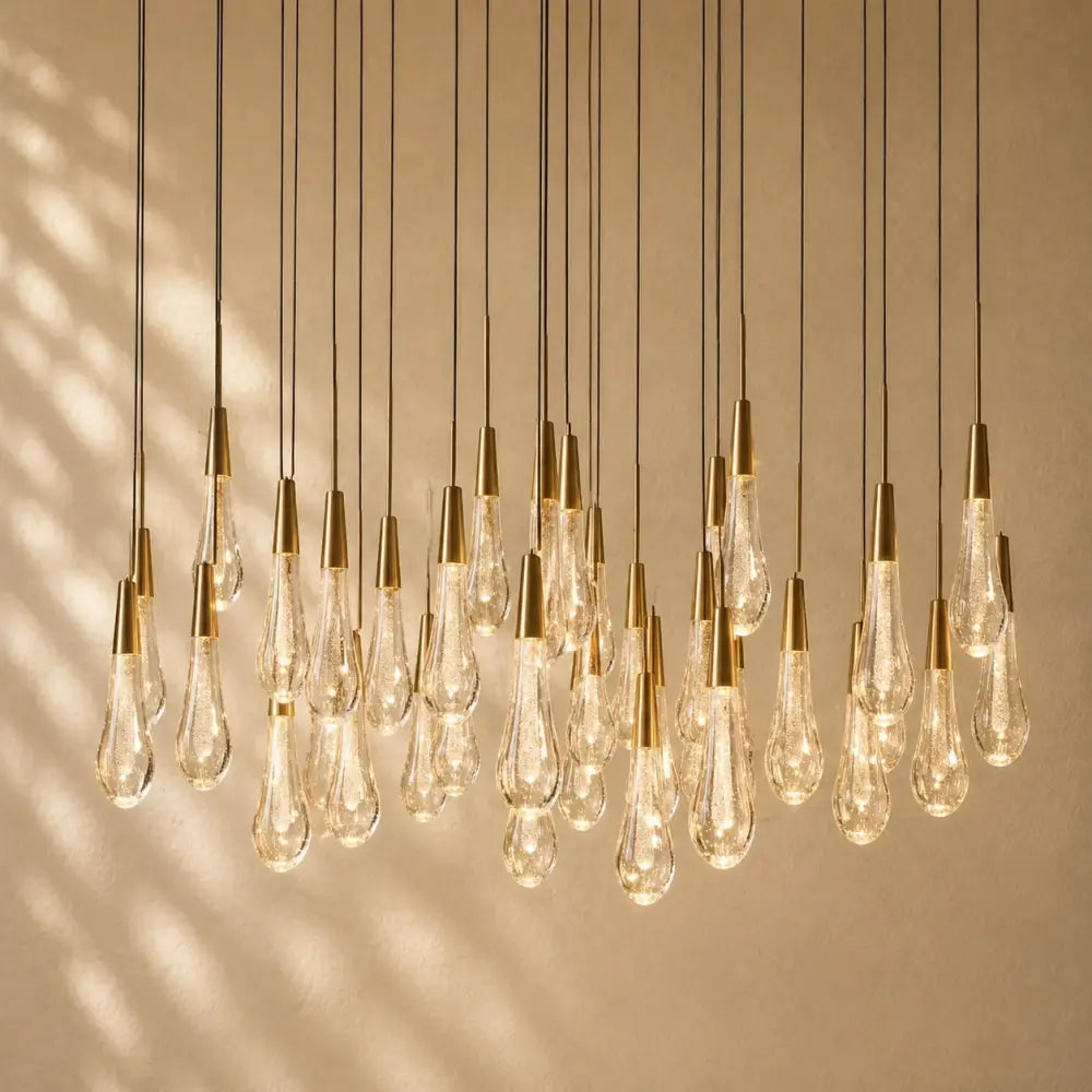Soltairan Round Chandelier 17’’ 24’’ 36’’ 48’’ 58’’ - 39-Light 48’’ / Brass