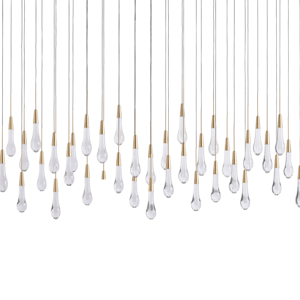 Soltaire Glass Linear Chandelier Lighting 37'' 50'' 70'' 87"W 120"W - fovolighting