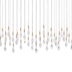 Soltaire Glass Linear Chandelier Lighting 37'' 50'' 70'' 87"W 120"W - fovolighting