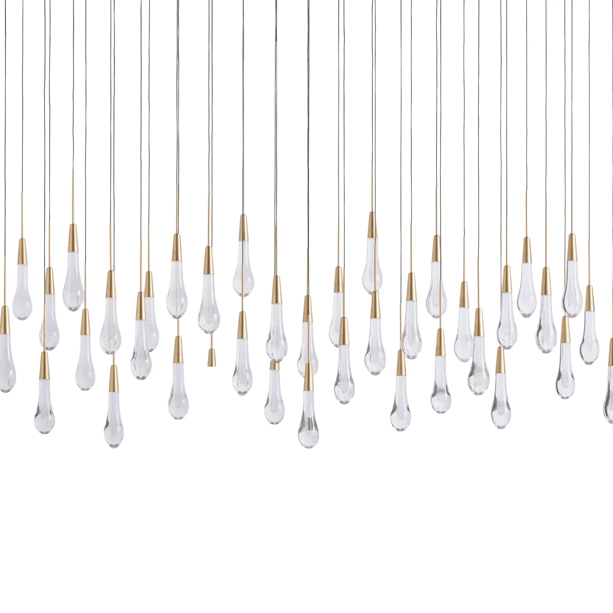 Soltaire Glass Linear Chandelier Lighting 37'' 50'' 70'' 87"W 120"W - fovolighting