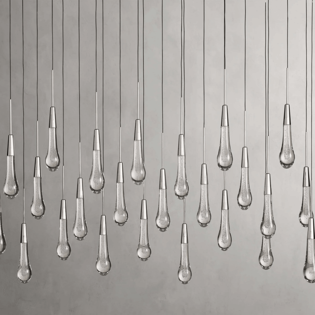 Soltaire Glass Linear Chandelier Lighting 37'' 50'' 70'' 87"W 120"W - fovolighting