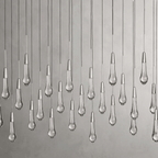 Soltaire Glass Linear Chandelier Lighting 37'' 50'' 70'' 87"W 120"W - fovolighting