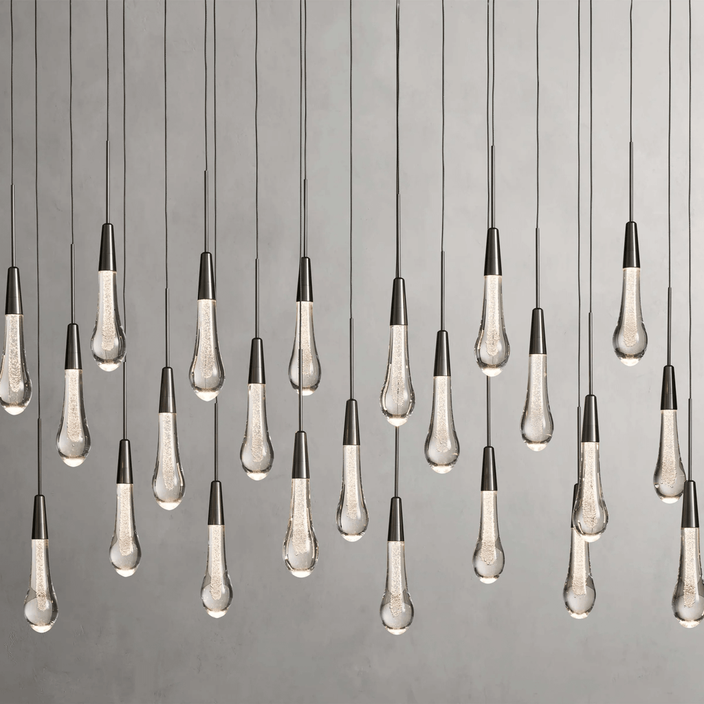 Soltaire Glass Linear Chandelier Lighting 37'' 50'' 70'' 87"W 120"W - fovolighting