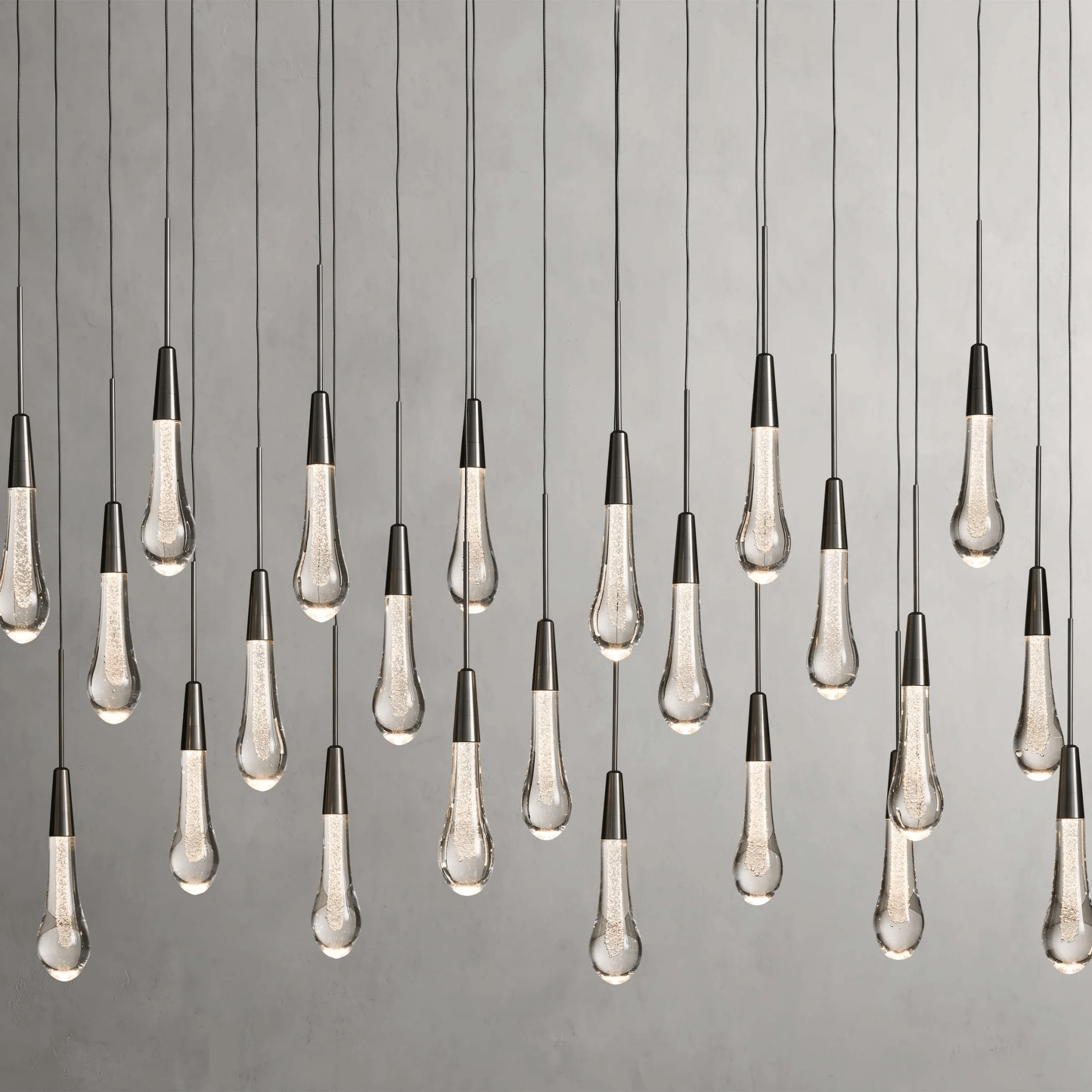 Soltaire Glass Linear Chandelier Lighting 37'' 50'' 70'' 87"W 120"W - fovolighting