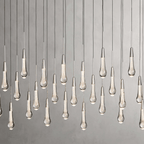 Soltaire Glass Linear Chandelier Lighting 37'' 50'' 70'' 87"W 120"W - fovolighting
