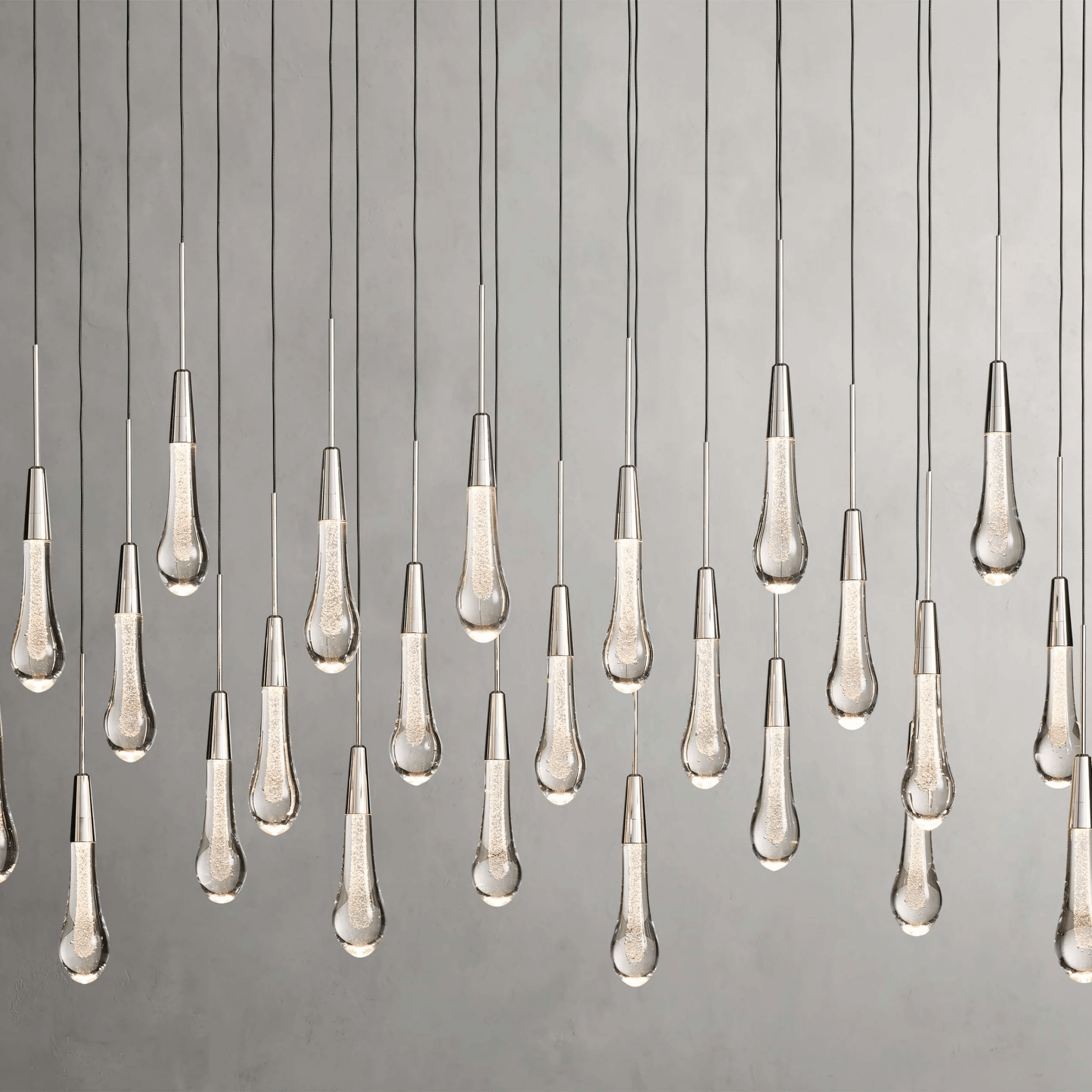 Soltaire Glass Linear Chandelier Lighting 37'' 50'' 70'' 87"W 120"W - fovolighting