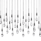 Soltaire Glass Linear Chandelier Lighting 37'' 50'' 70'' 87"W 120"W - fovolighting