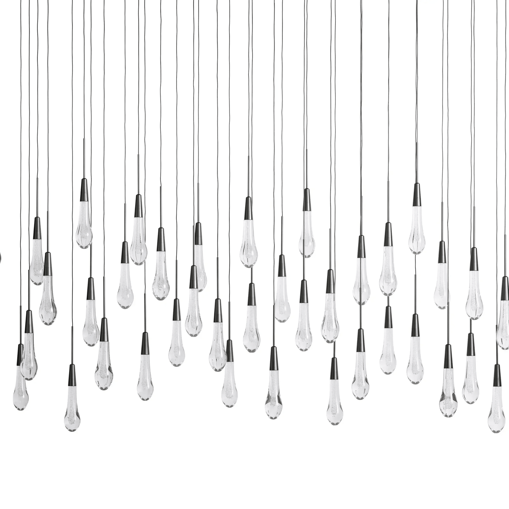 Soltaire Glass Linear Chandelier Lighting 37'' 50'' 70'' 87"W 120"W - fovolighting