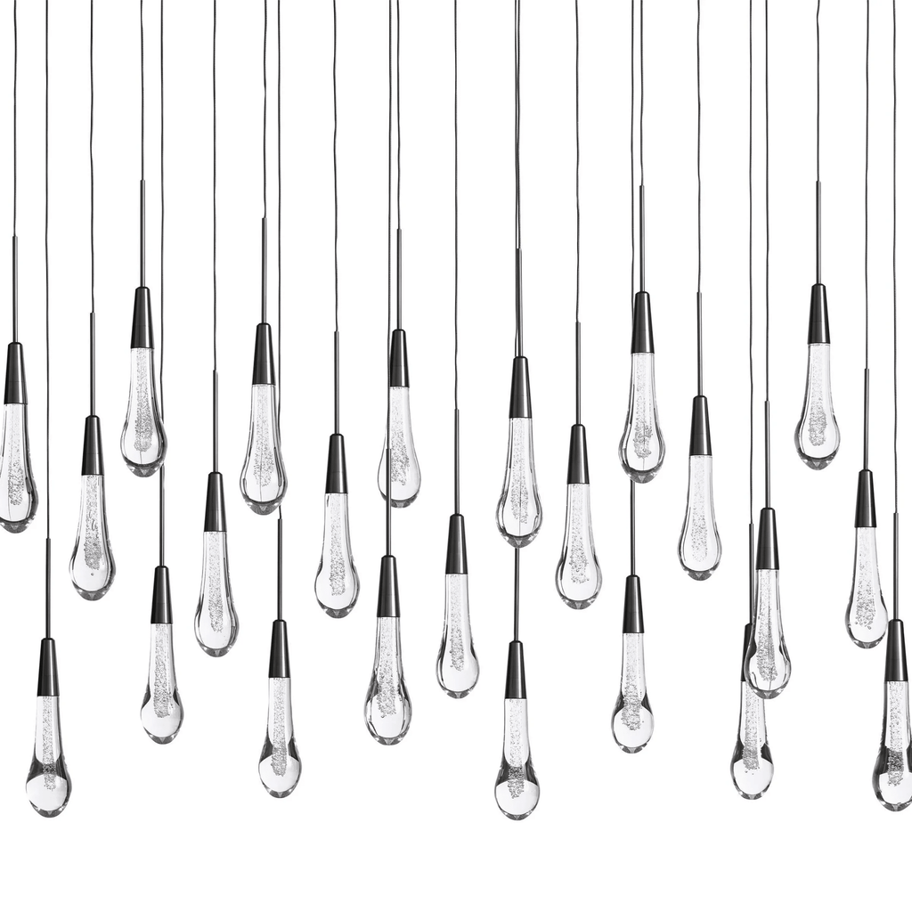 Soltaire Glass Linear Chandelier Lighting 37'' 50'' 70'' 87"W 120"W - fovolighting