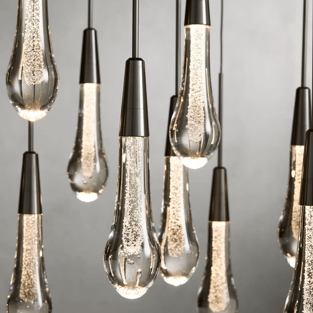 Soltaire Glass Linear Chandelier Lighting 37'' 50'' 70'' 87"W 120"W - fovolighting