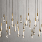 Soltaire Glass Linear Chandelier Lighting 37'' 50'' 70'' 87"W 120"W - fovolighting