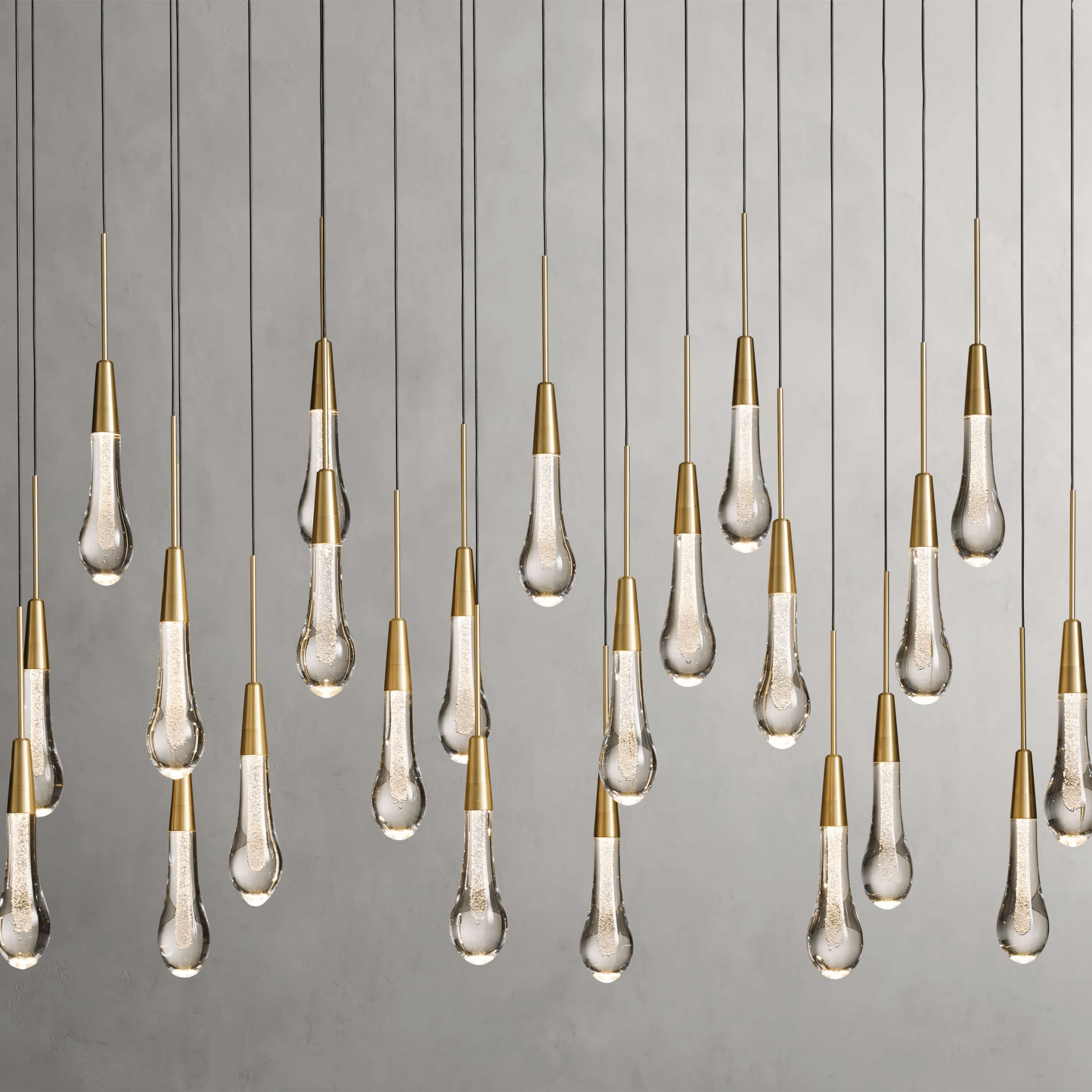 Soltaire Glass Linear Chandelier Lighting 37'' 50'' 70'' 87"W 120"W - fovolighting