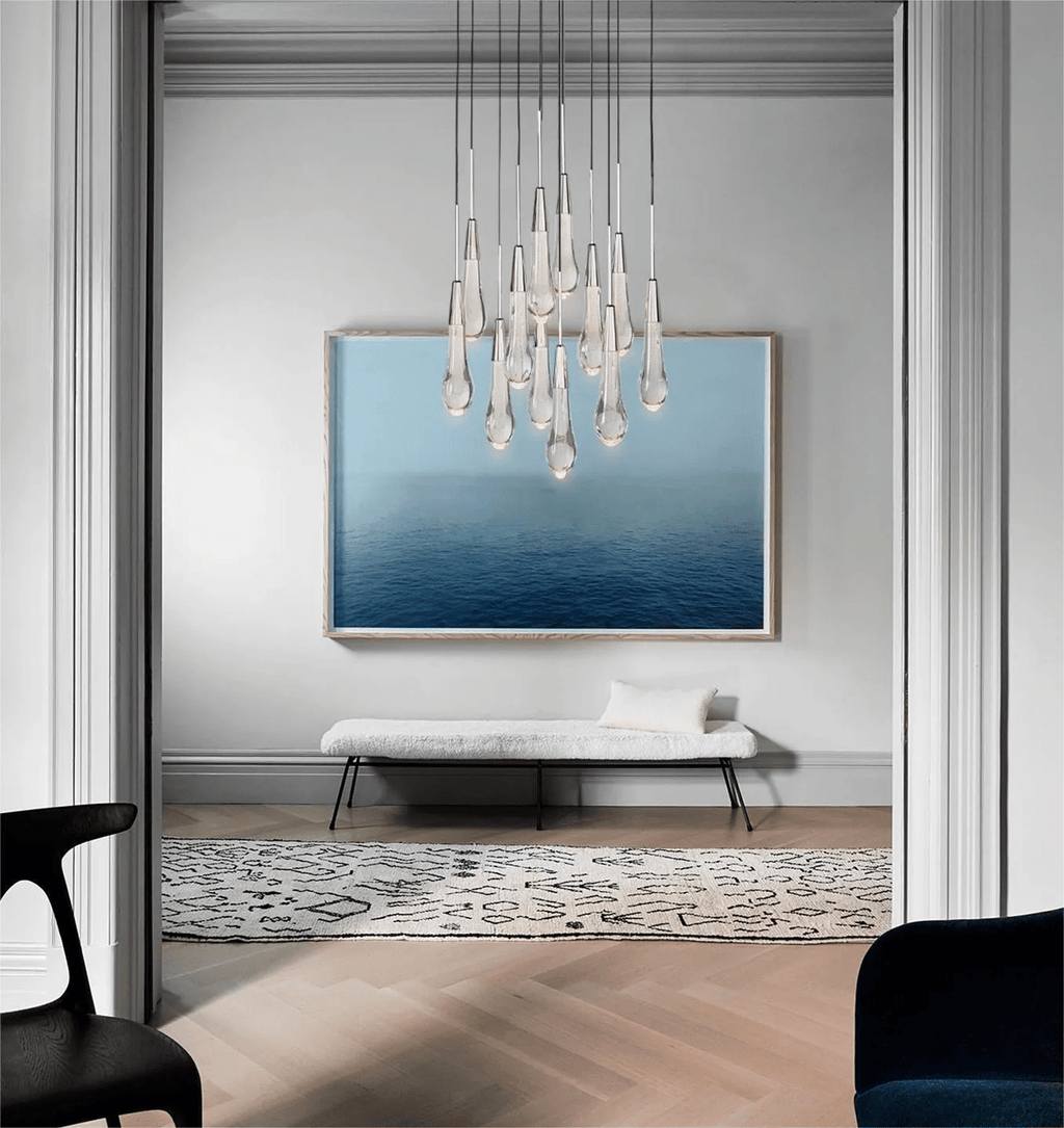Soltaire Glass Linear Chandelier Lighting 37'' 50'' 70'' 87"W 120"W - fovolighting