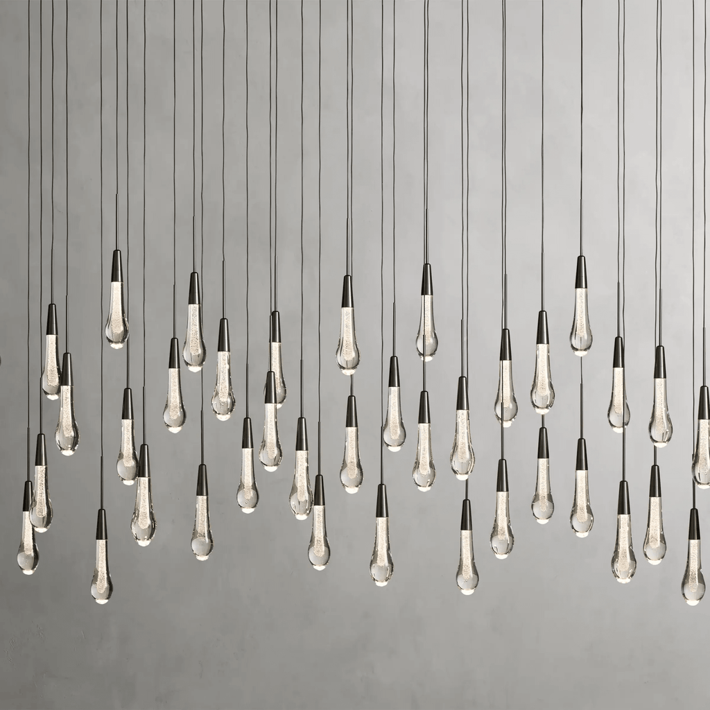 Soltaire Glass Linear Chandelier Lighting 37'' 50'' 70'' 87"W 120"W - fovolighting