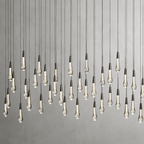 Soltaire Glass Linear Chandelier Lighting 37'' 50'' 70'' 87"W 120"W - fovolighting