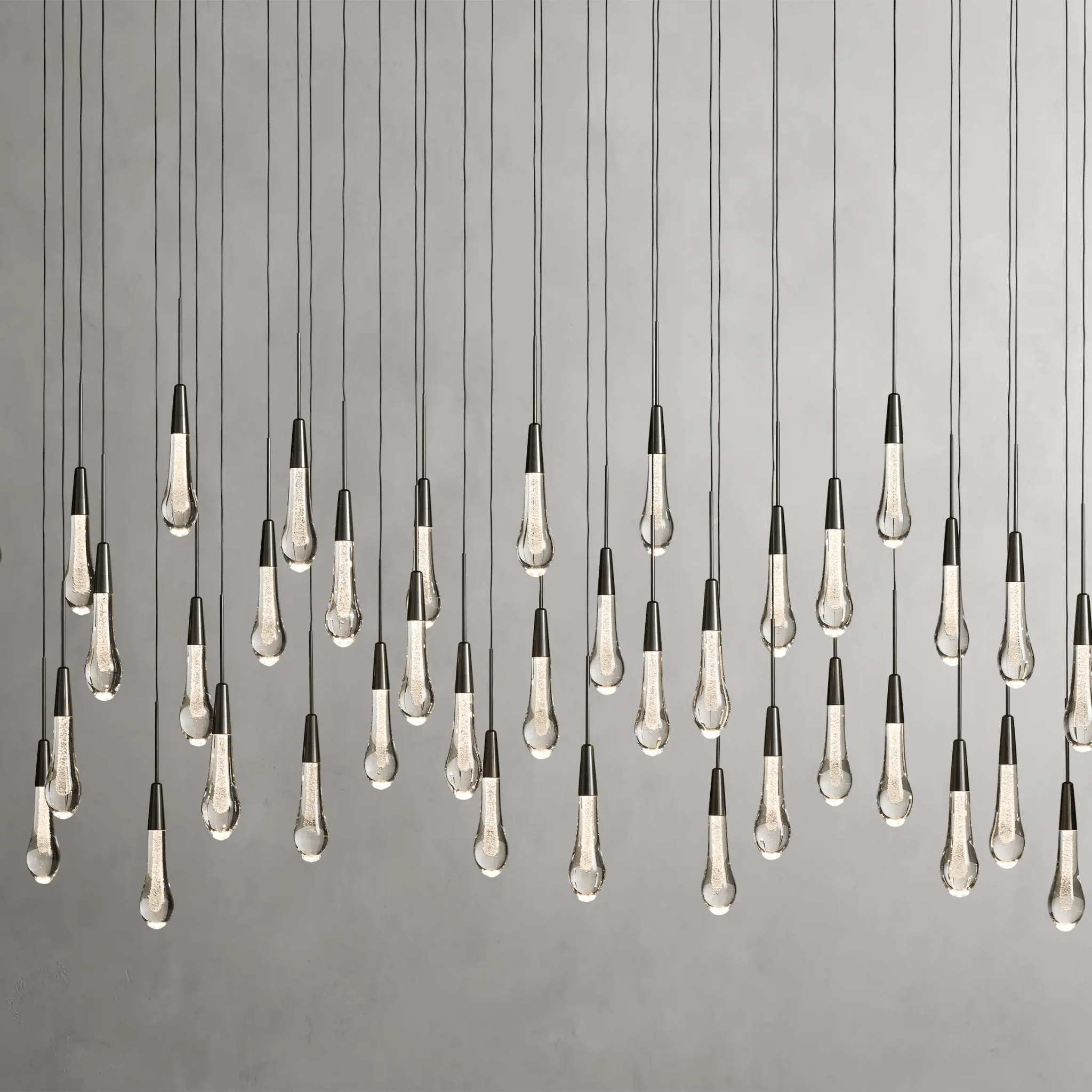 Soltaire Glass Linear Chandelier Lighting 37'' 50'' 70'' 87"W 120"W - fovolighting