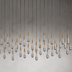 Soltaire Glass Linear Chandelier Lighting 37'' 50'' 70'' 87"W 120"W - fovolighting
