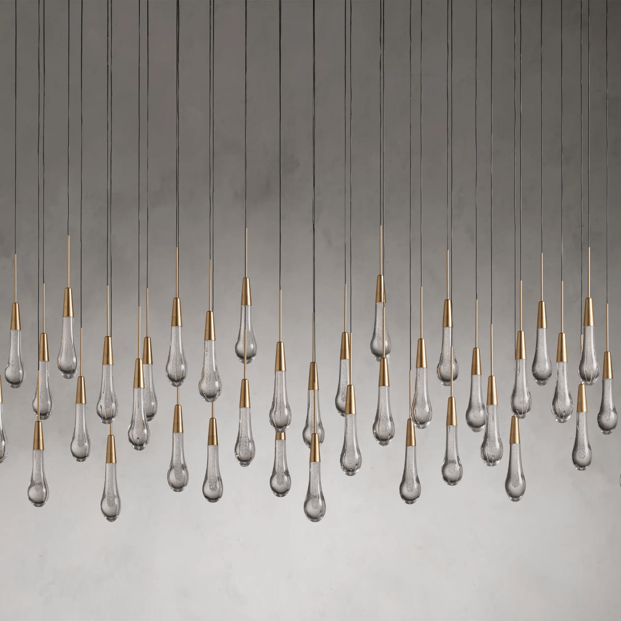 Soltaire Glass Linear Chandelier Lighting 37'' 50'' 70'' 87"W 120"W - fovolighting