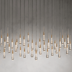 Soltaire Glass Linear Chandelier Lighting 37'' 50'' 70'' 87"W 120"W - fovolighting