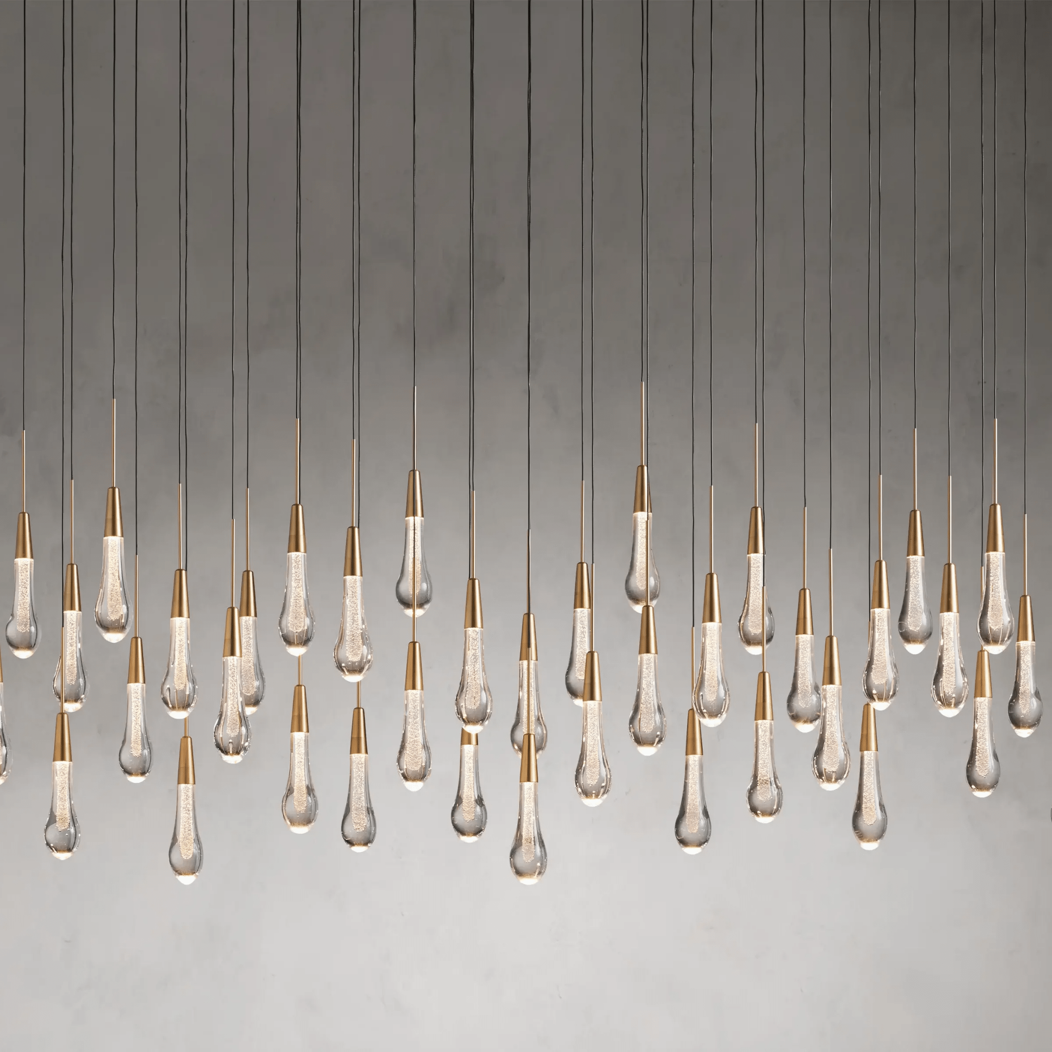 Soltaire Glass Linear Chandelier Lighting 37'' 50'' 70'' 87"W 120"W - fovolighting