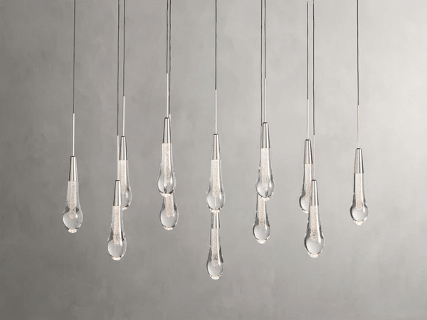 Soltaire Glass Linear Chandelier Lighting 37'' 50'' 70'' 87"W 120"W - fovolighting