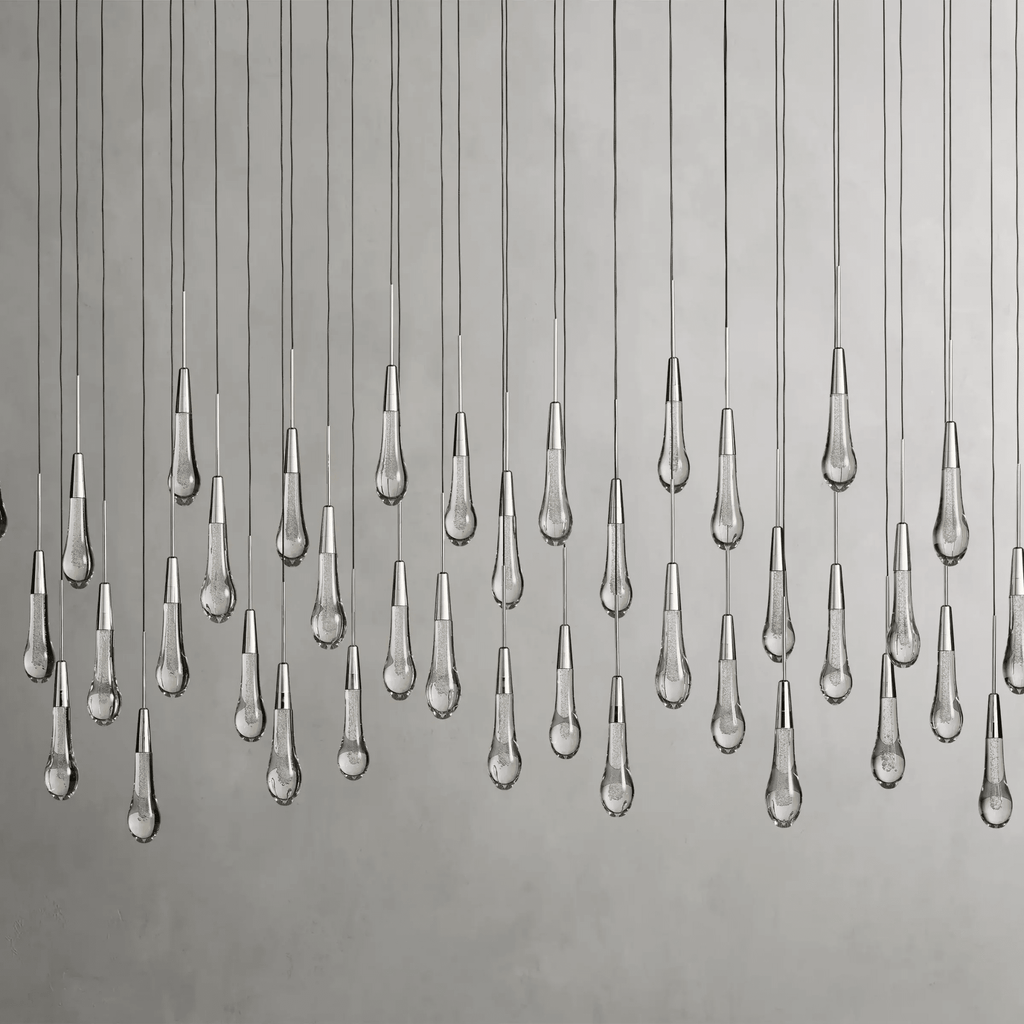 Soltaire Glass Linear Chandelier Lighting 37'' 50'' 70'' 87"W 120"W - fovolighting
