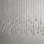 Soltaire Glass Linear Chandelier Lighting 37'' 50'' 70'' 87"W 120"W - fovolighting