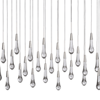 Soltaire Glass Linear Chandelier Lighting 37'' 50'' 70'' 87"W 120"W - fovolighting