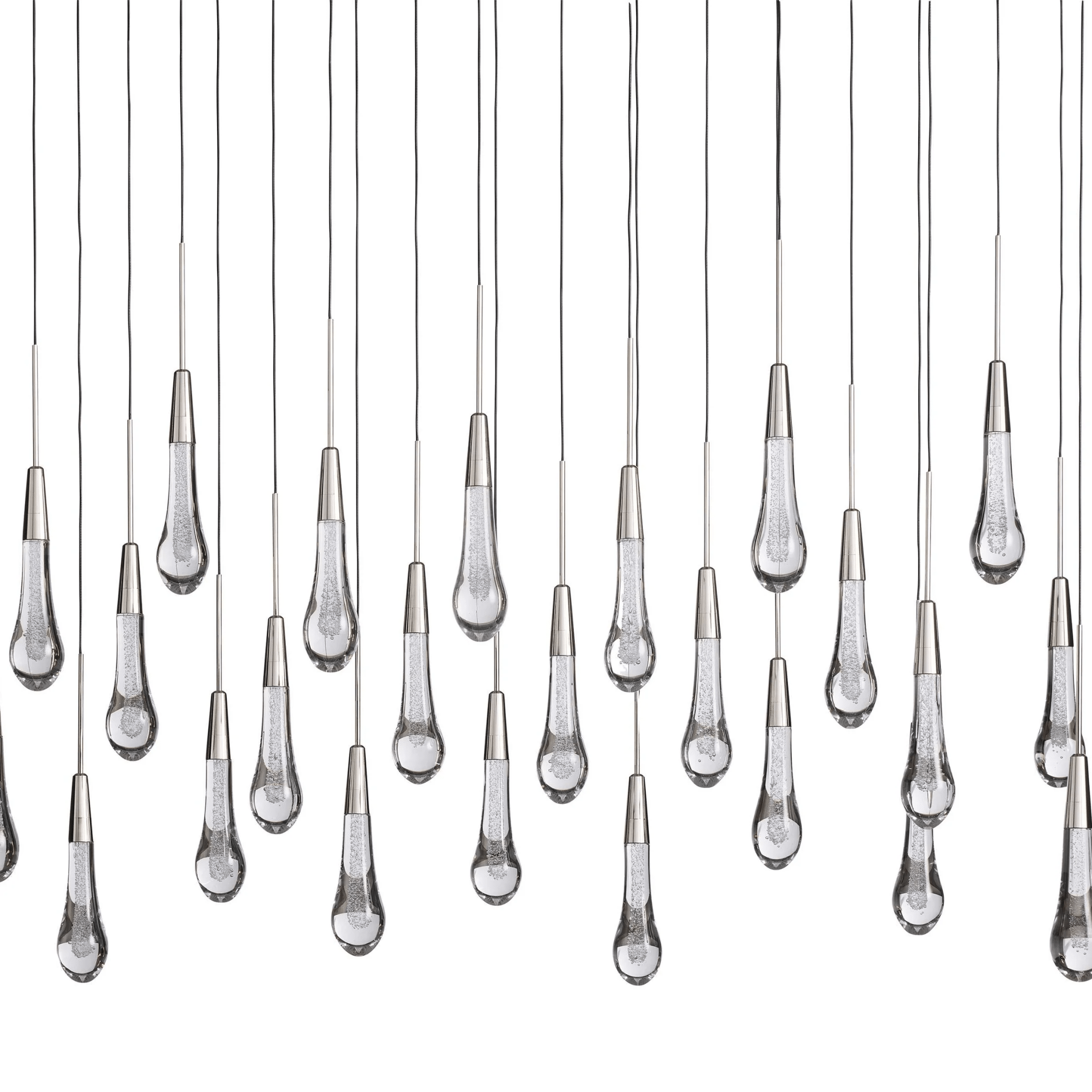 Soltaire Glass Linear Chandelier Lighting 37'' 50'' 70'' 87"W 120"W - fovolighting