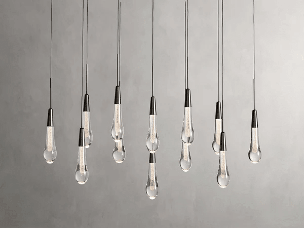 Soltaire Glass Linear Chandelier Lighting 37'' 50'' 70'' 87"W 120"W - fovolighting
