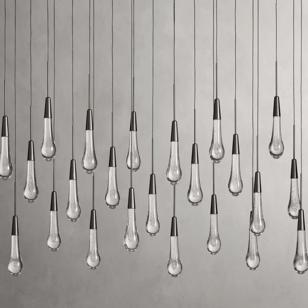 Soltaire Glass Linear Chandelier Lighting 37'' 50'' 70'' 87"W 120"W - fovolighting