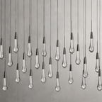 Soltaire Glass Linear Chandelier Lighting 37'' 50'' 70'' 87"W 120"W - fovolighting