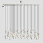 Soltaire Glass Linear Chandelier Lighting 37'' 50'' 70'' 87"W 120"W - fovolighting