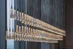 Soltaire Glass Linear Chandelier Lighting 37'' 50'' 70'' 87"W 120"W - fovolighting