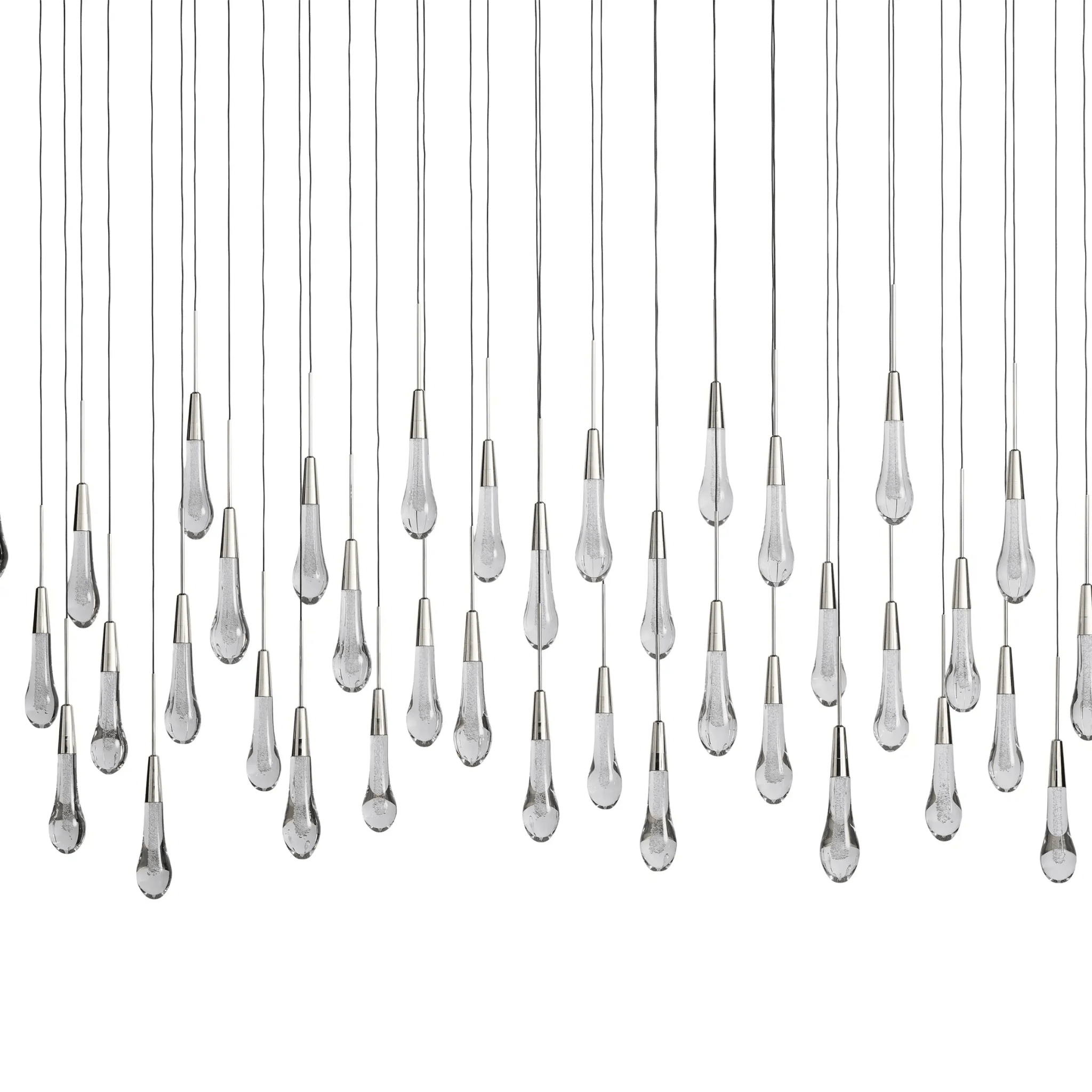 Soltaire Glass Linear Chandelier Lighting 37'' 50'' 70'' 87"W 120"W - fovolighting