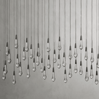 Soltaire Glass Linear Chandelier Lighting 37'' 50'' 70'' 87"W 120"W - fovolighting