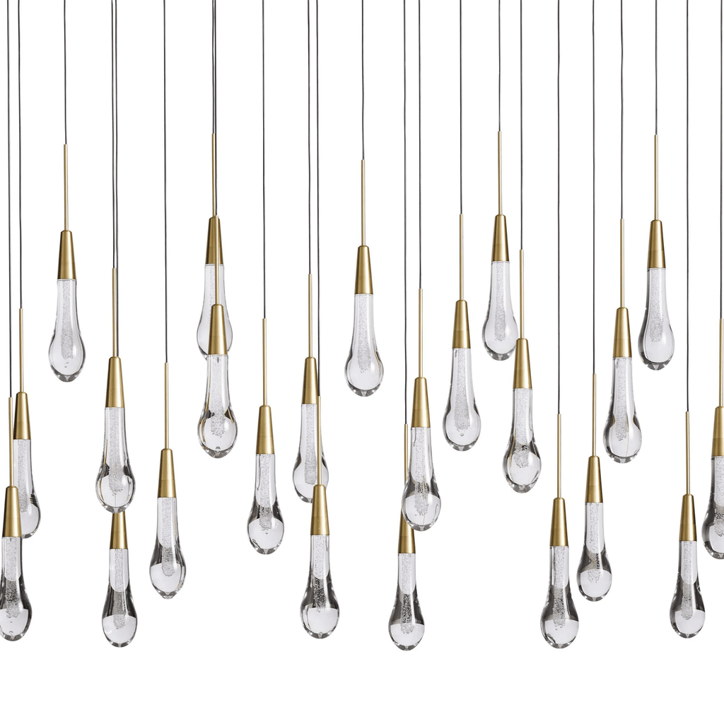 Soltaire Glass Linear Chandelier Lighting 37'' 50'' 70'' 87"W 120"W - fovolighting
