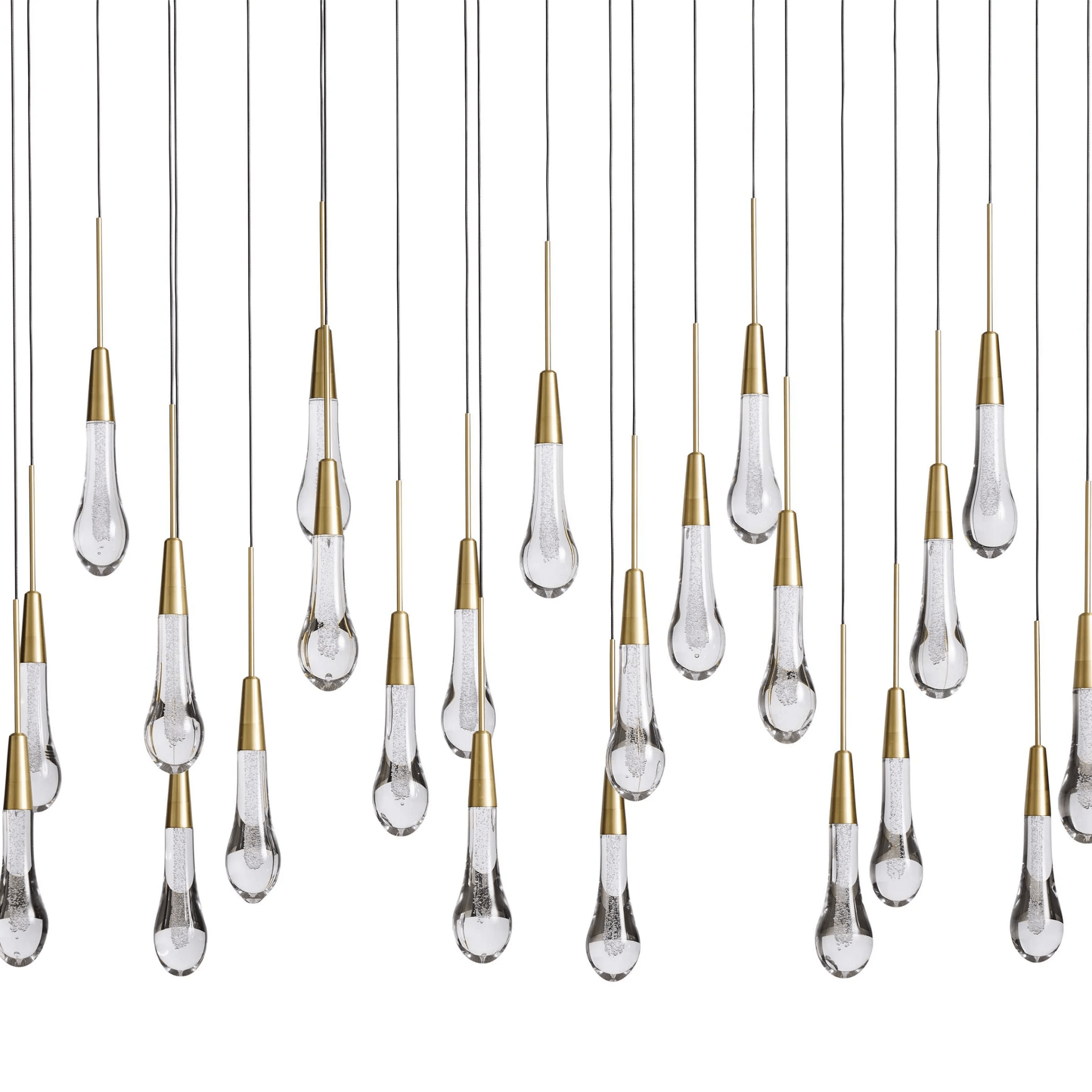 Soltaire Glass Linear Chandelier Lighting 37'' 50'' 70'' 87"W 120"W - fovolighting