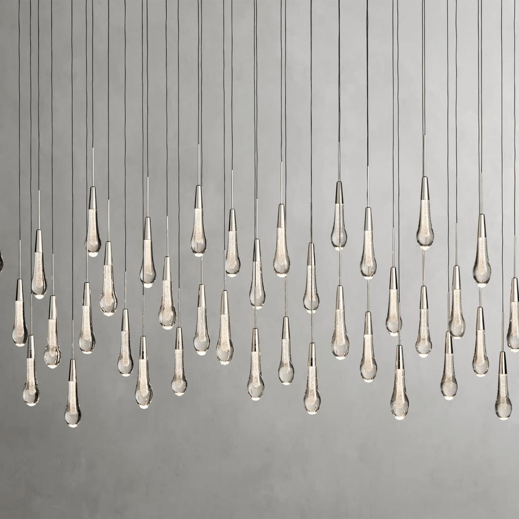 Soltaire Glass Linear Chandelier Lighting 37'' 50'' 70'' 87"W 120"W - fovolighting