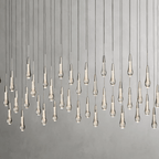 Soltaire Glass Linear Chandelier Lighting 37'' 50'' 70'' 87"W 120"W - fovolighting