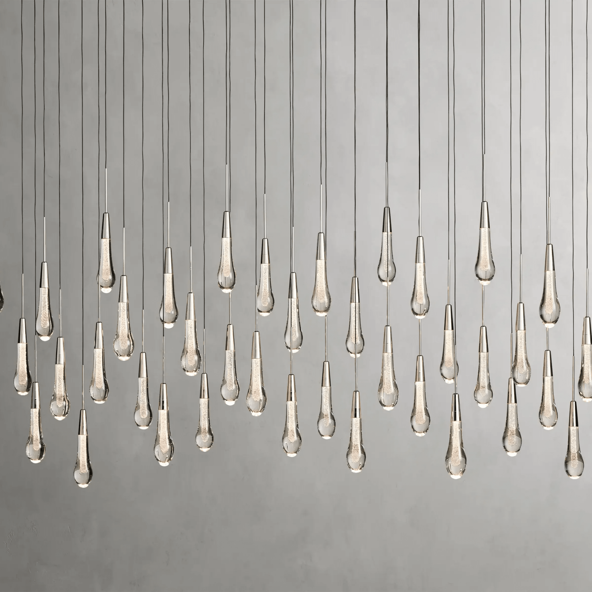 Soltaire Glass Linear Chandelier Lighting 37'' 50'' 70'' 87"W 120"W - fovolighting