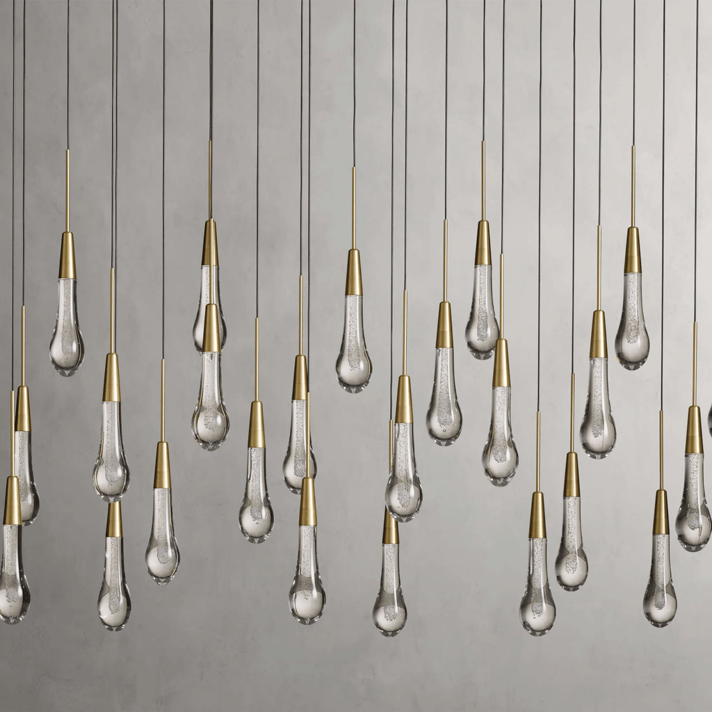 Soltaire Glass Linear Chandelier Lighting 37'' 50'' 70'' 87"W 120"W - fovolighting