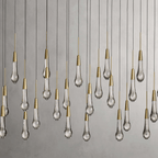 Soltaire Glass Linear Chandelier Lighting 37'' 50'' 70'' 87"W 120"W - fovolighting