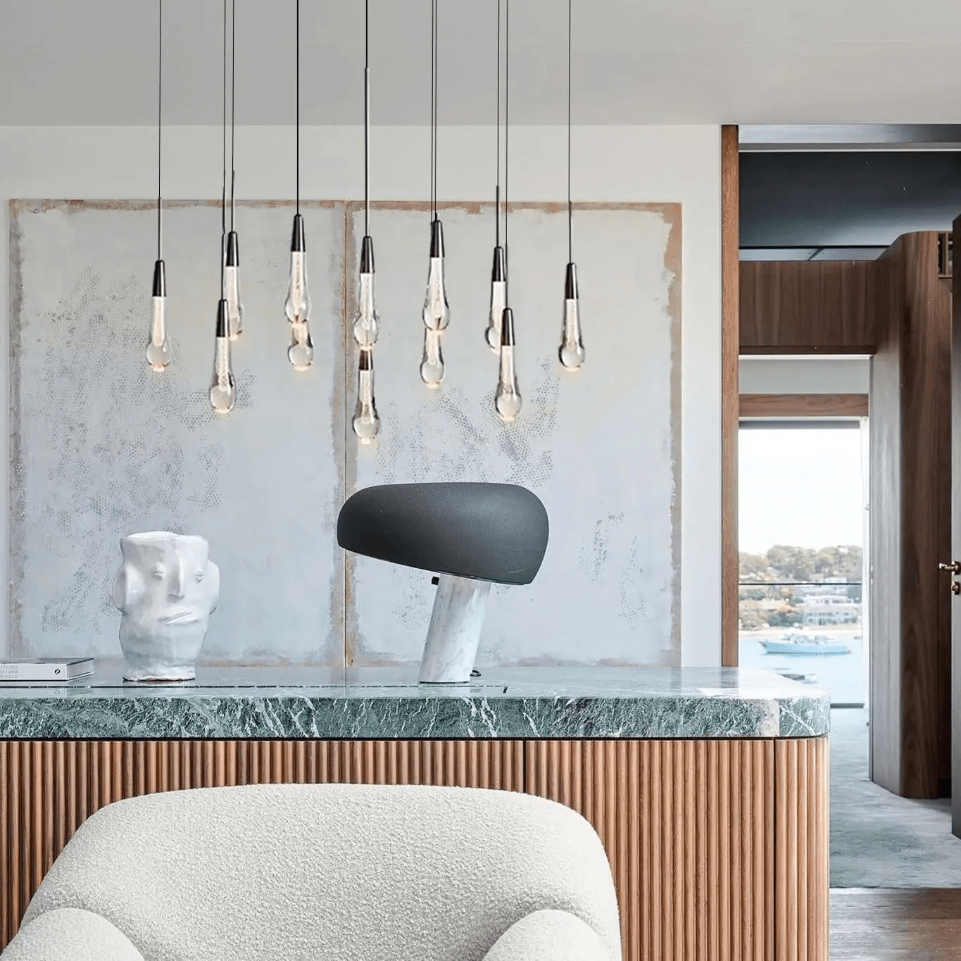 Soltaire Linear Modern Chandelier 37"W - fovolighting