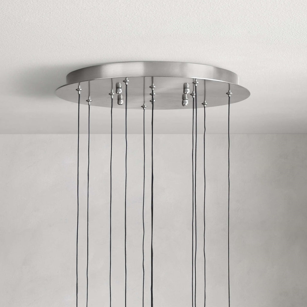 Soltaire Modern 17'' 24'' 36'' 58'' Round Chandelier Lighting - fovolighting
